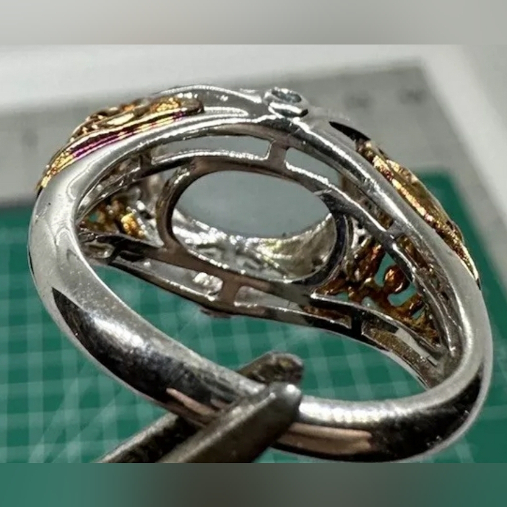 Host Pick Beautiful Victoria Wieck Genuine Milky Aquamarine & blue diamond Ring - Picture 7 of 10